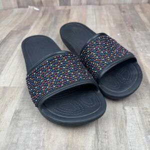Crocs Women's 10 Sloane Embellished Black Slides